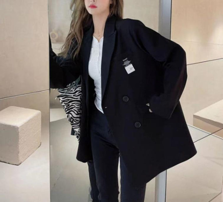 Kvinders oversized blazer med tekstureret stof Stilla