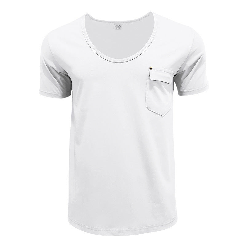 Herrer modernt funktionelt T-shirt med praktisk brystlomme-design Stilla