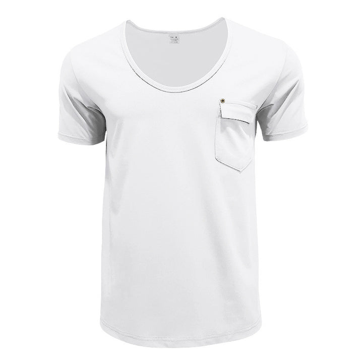Herrer modernt funktionelt T-shirt med praktisk brystlomme-design Stilla