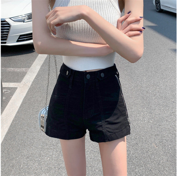 Dame højtaljede bomulds-canvas-shorts Stilla