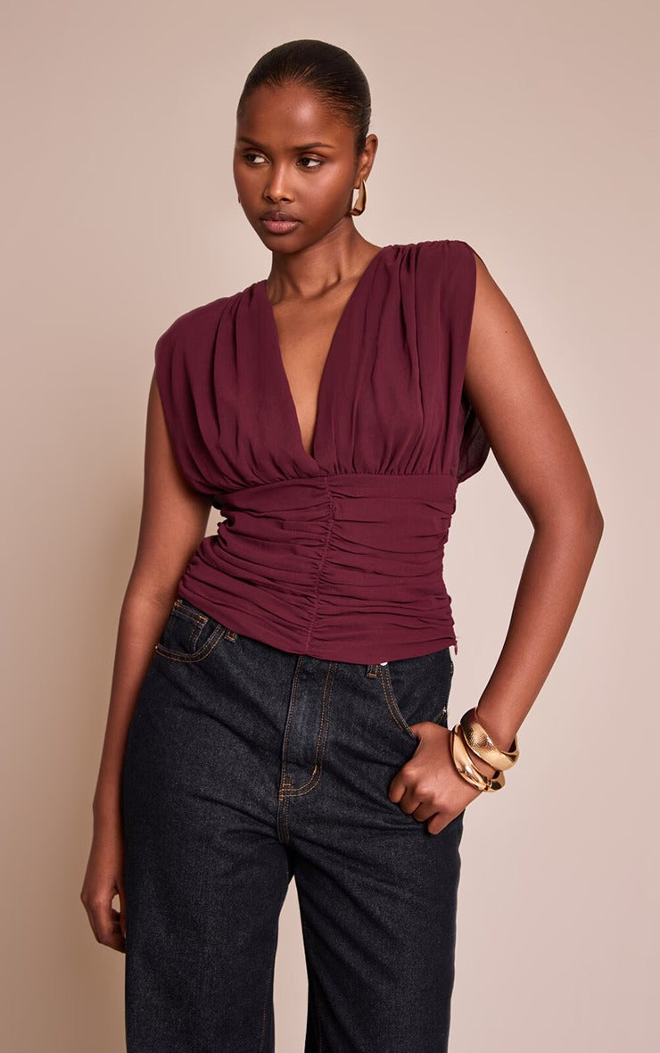 Dame Smart Bluse med Rynk Skovae
