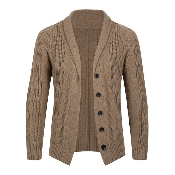 Herre Struktureret Kabelstrik Cardigan Pullover Stilla