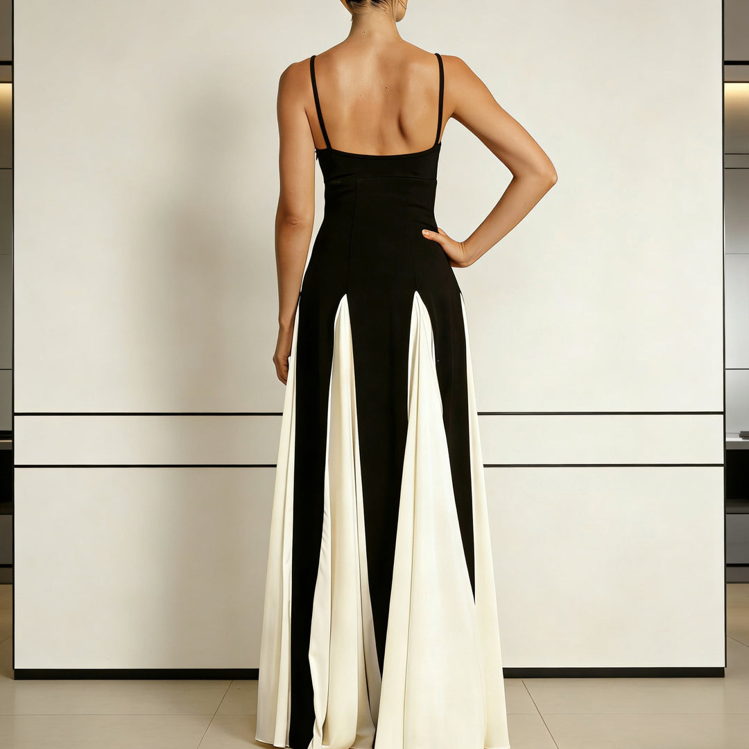 Dame Elegant aftenkjole med asymmetrisk skirt og fine stropper Skovae