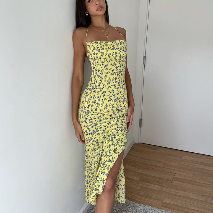 Dame Blomster Slids Maxi Kjole Stilla