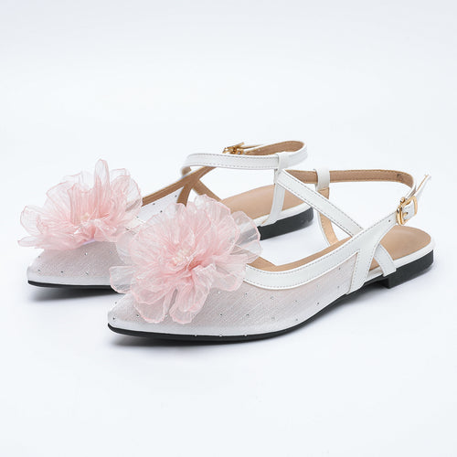 Dame Slingback Sko med dekorativ blomsterdetalje og åndbart overmateriale Stilla