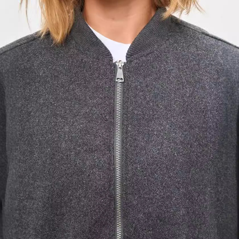 Dame Oversized Vandret Jakke med høj krave og sidelommer Stilla