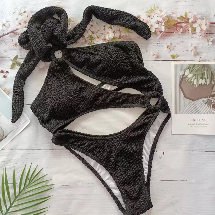 Femme High-Cut En-Skulder Bikini Sæt Stilla