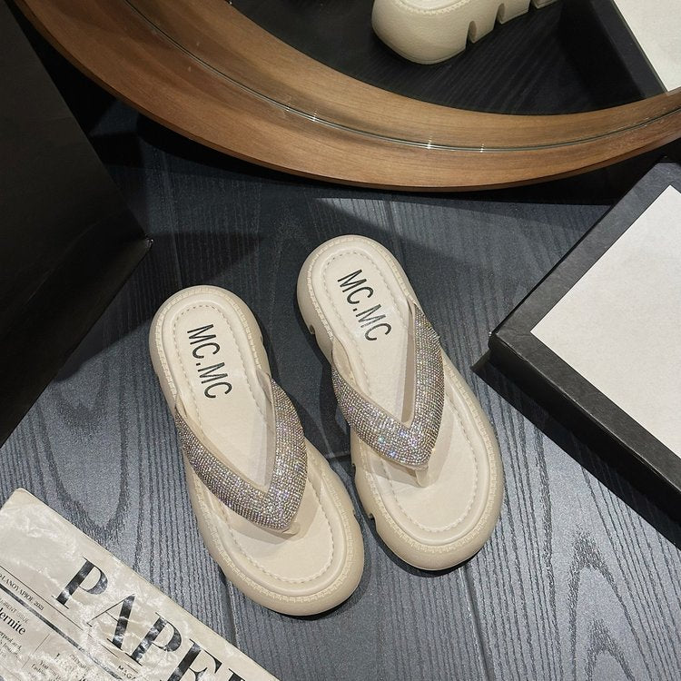 Dame Glitrende Tåseparator-Sandaler med komfortabel fodseng og moderne design Stilla
