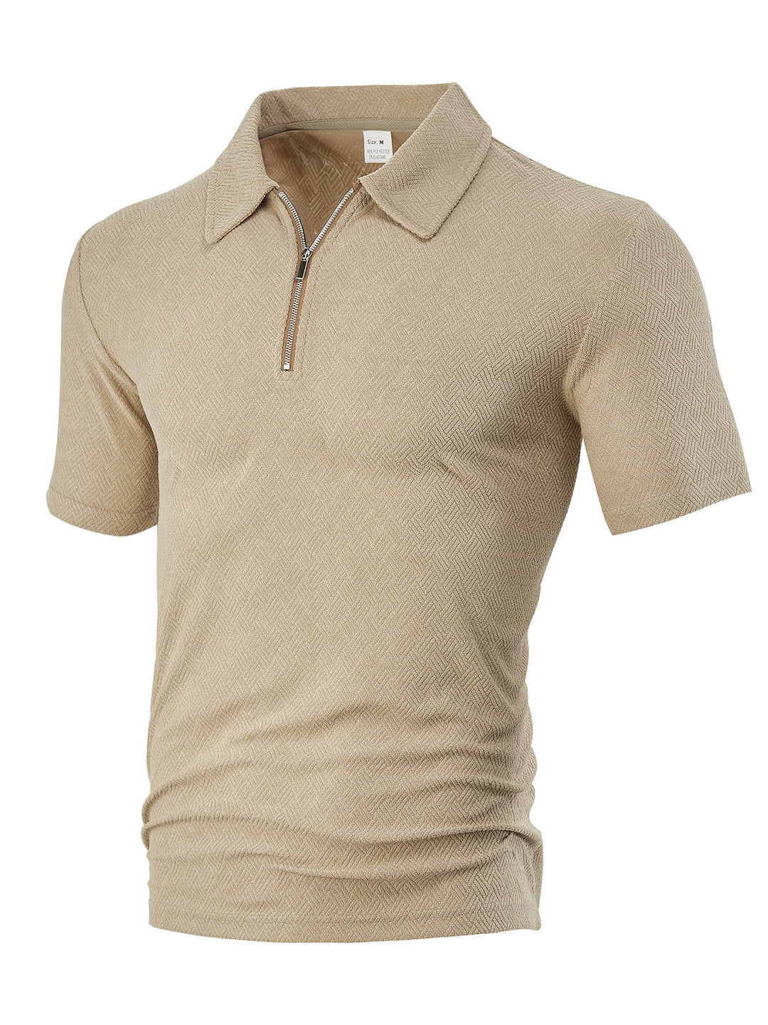 Herrer Polo-Shirt med elegant lynlås og struktureret design Stilla