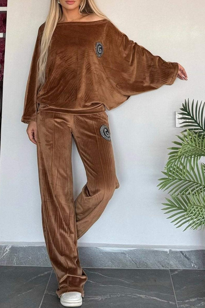 Kvinders afslappede velour loungewear sæt med blød skæring Stilla