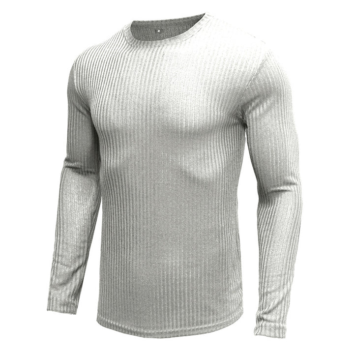 Herrer Langærmet shirt med raffineret rib-design og tætsiddende pasform Stilla