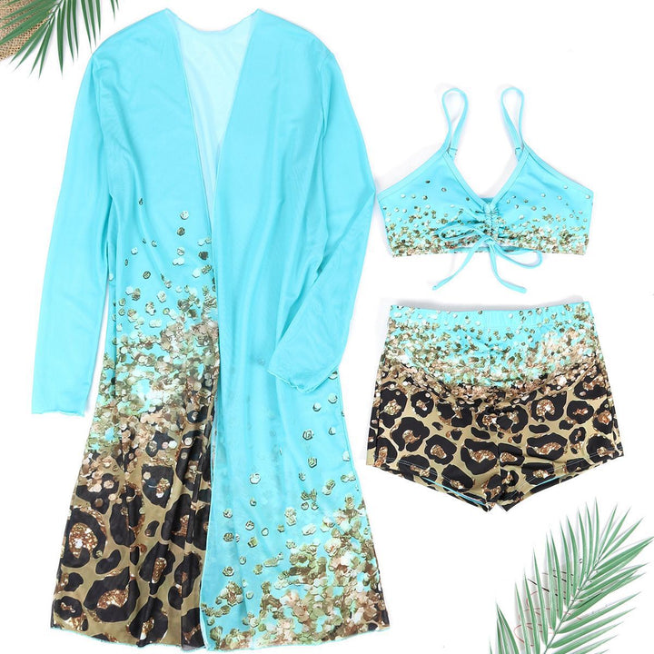 Dame Strand-outfit med blomsterprint Cover-Up og sporty shorts-design Stilla