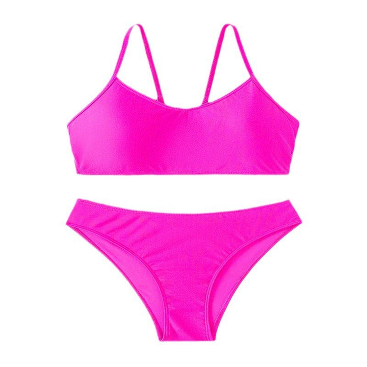 Dame Sport-Bikini-Sæt med højt skårne snit og fine stropper Skovae