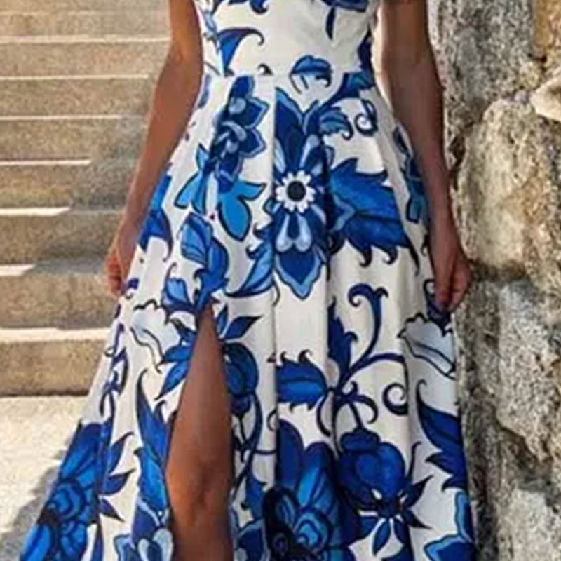 Dame Maxi-kjole med blomsterprint Stilla