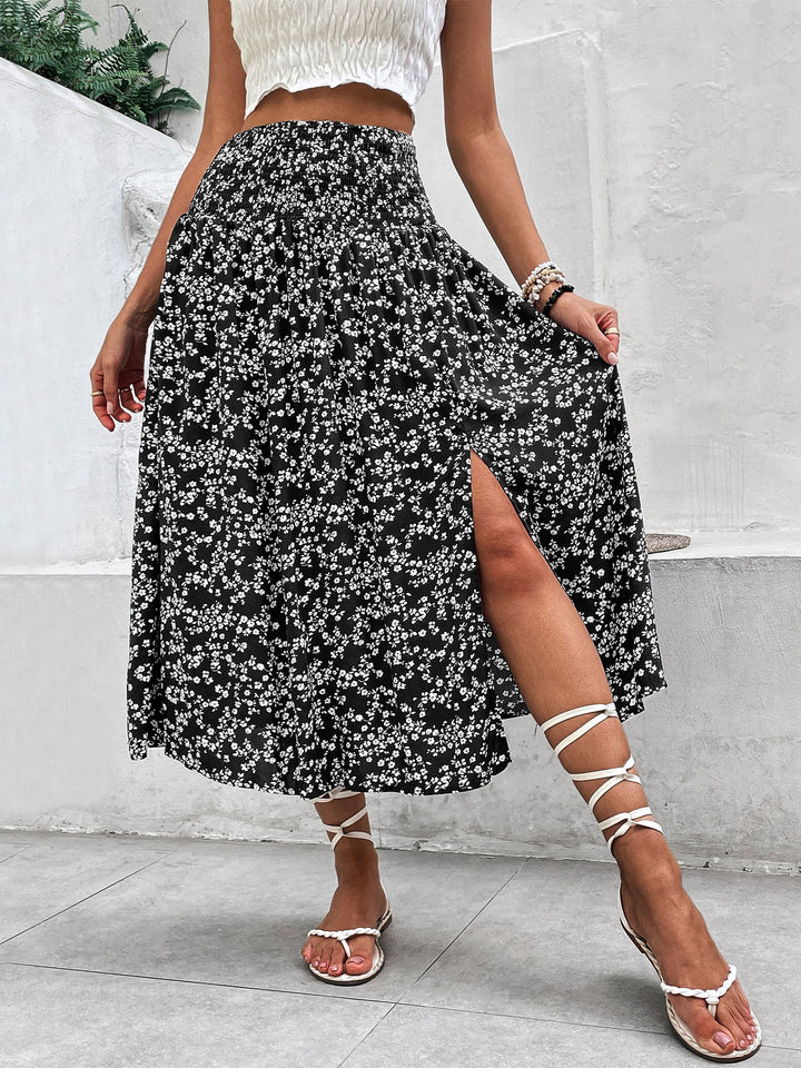 Dame Floral Print Split Maxi Skirt Stilla