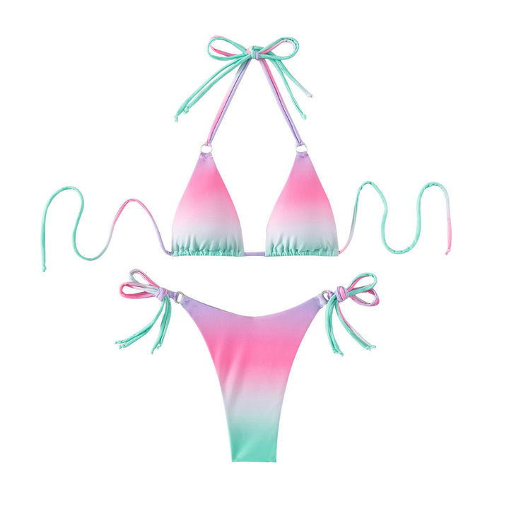 Dame triangel-bikini med individuelt justerbart bindesystem og moderigtig farveovergang Skovae