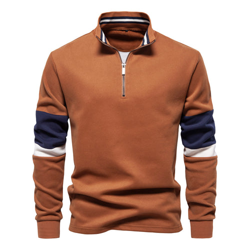 Herrer fleecepullover med krave og moderne lynlåsd design Stilla