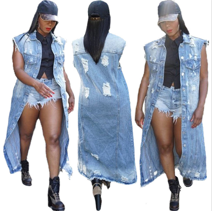 Dame Langærmet Denim Jakke Stilla