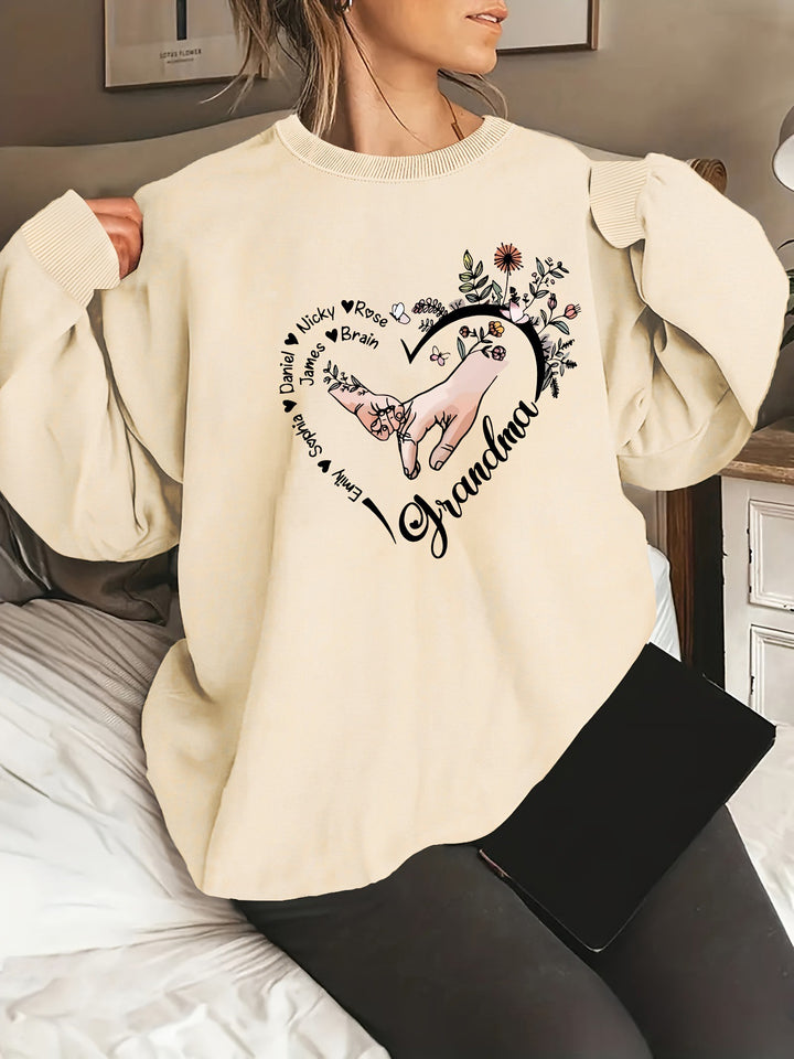 Kvinder's afslappet sweater med blomstermotiver Stilla