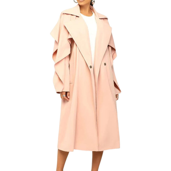 Damer elegant trenchcoat med brede ærmer og taljebælte Stilla