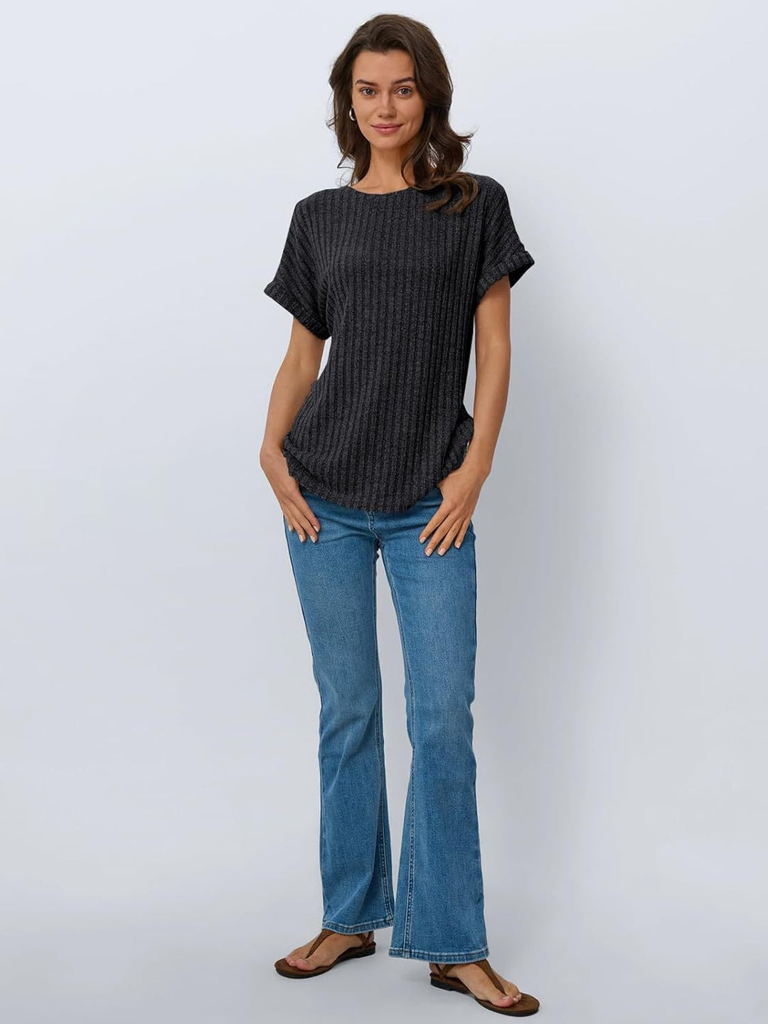 Dame Størrelse Struktur T-shirt Stilla