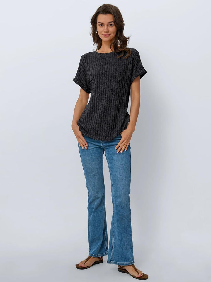 Dame Størrelse Struktur T-shirt Stilla