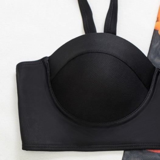 Dame Højskåret Bikini-sæt med floral Kimono og figurskabende snit Stilla