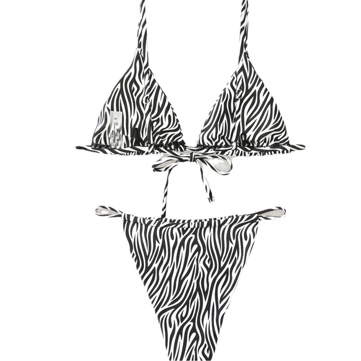 Dame Triangel-Bikini med spændende zebra-design og justerbare stropper Skovae