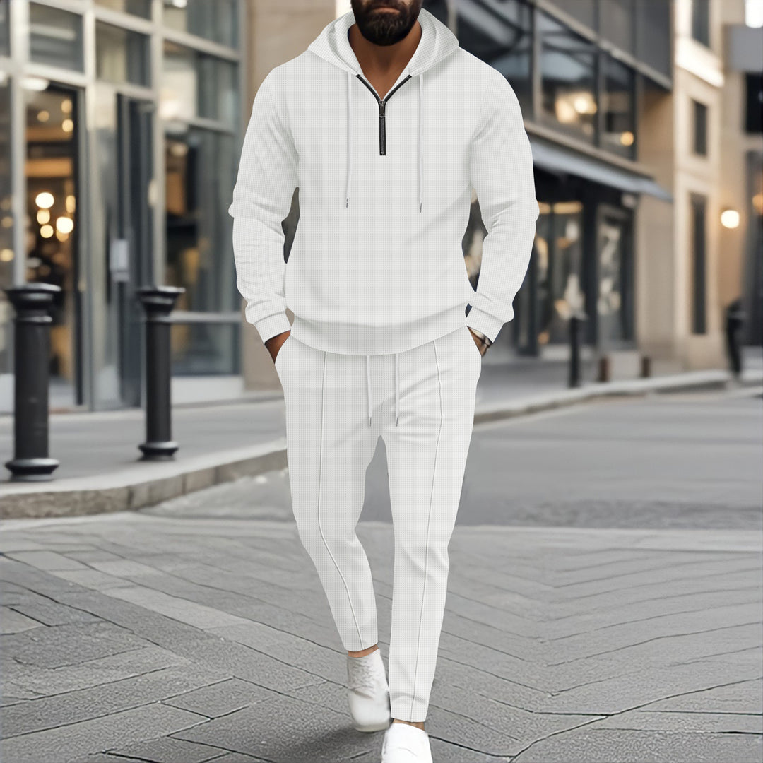 Herrer Sporty Hoodie sæt med funktionel lynlås og åndbart materiale Stilla