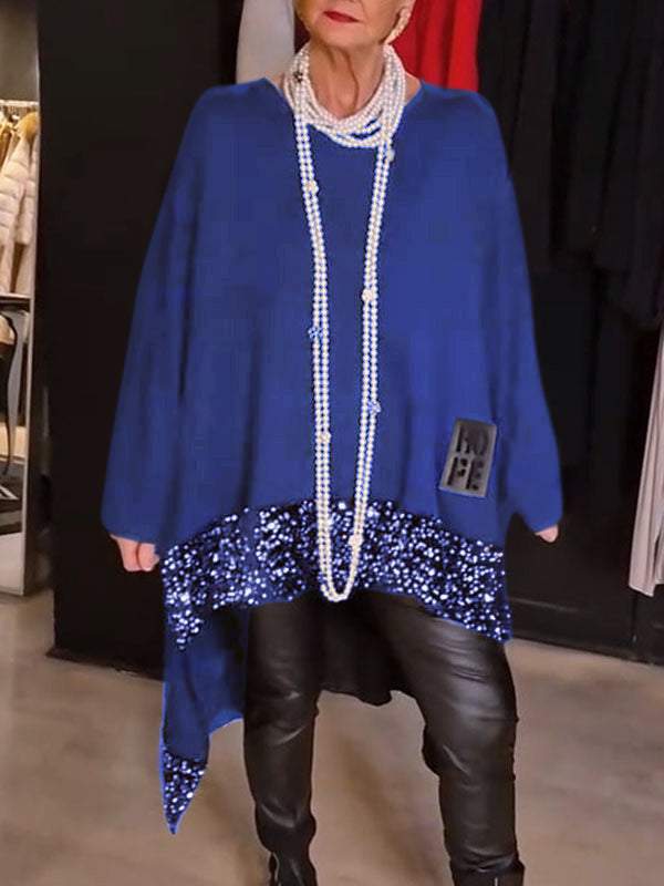 Dame Oversized Pullover med glimmerdetaljer Stilla