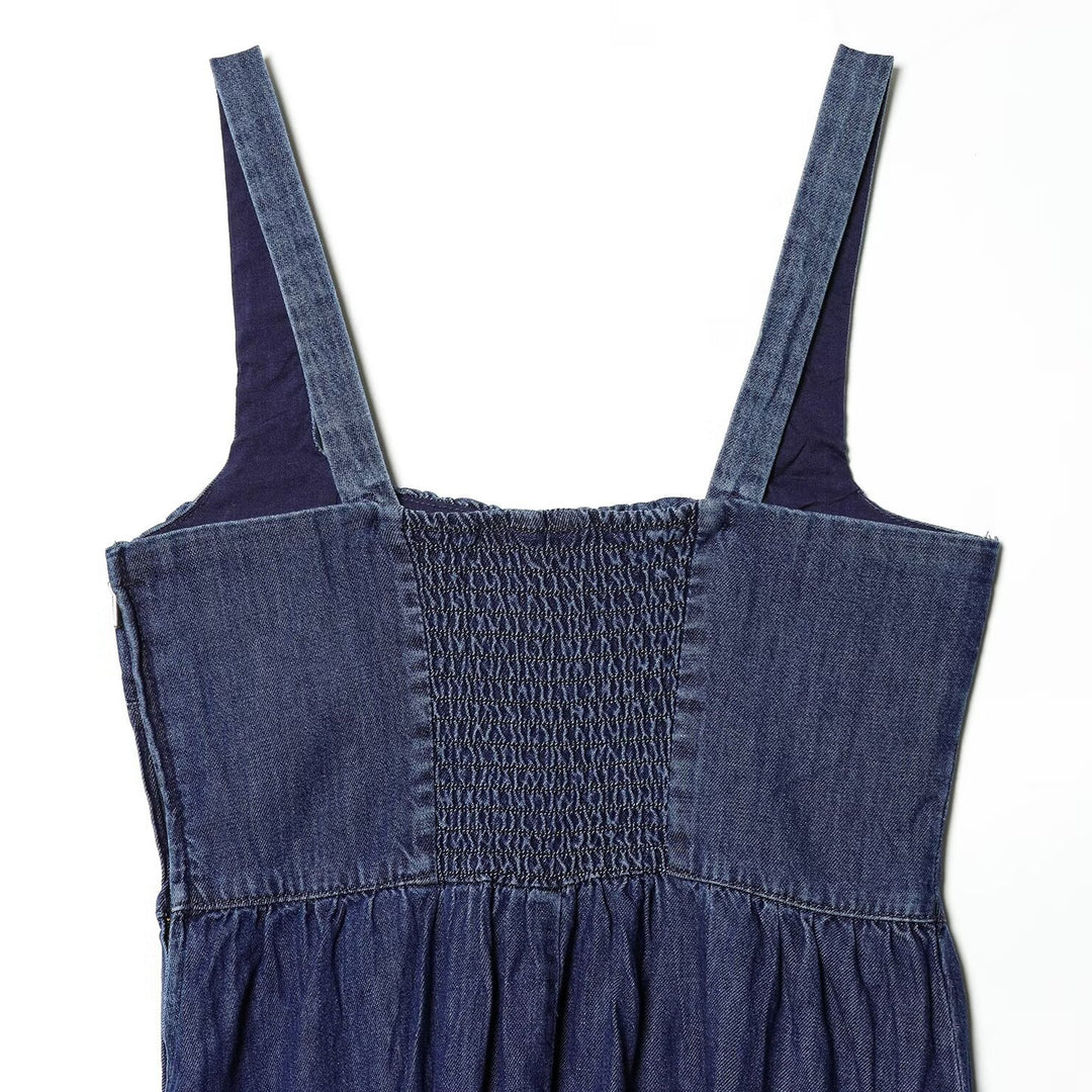 Dame Jeans Maxikjole med romantisk snit og flæsedetaljer Skovae
