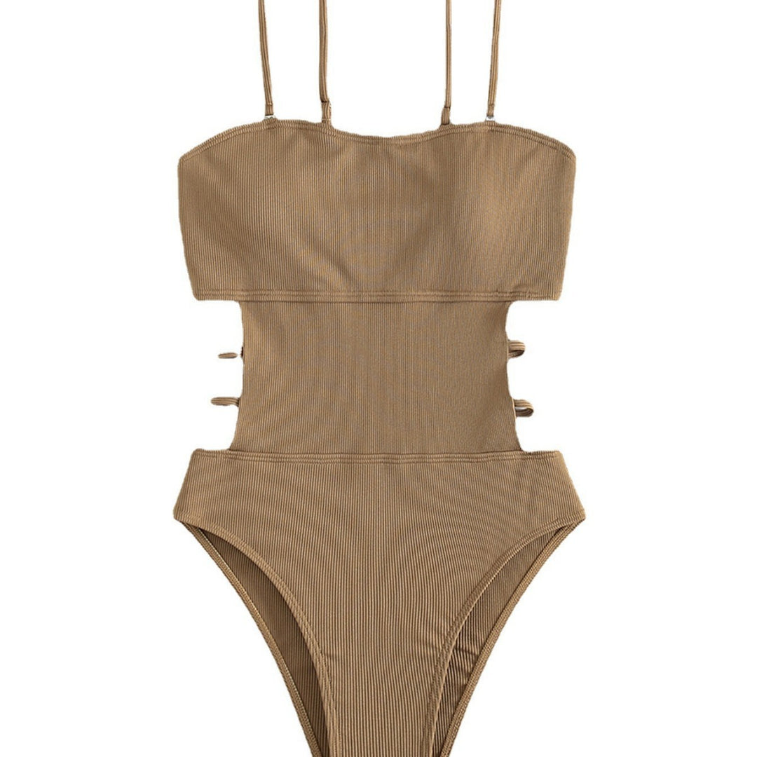 Dame højtaljeret bikini med elegant cut-out og justerbare stropper Skovae