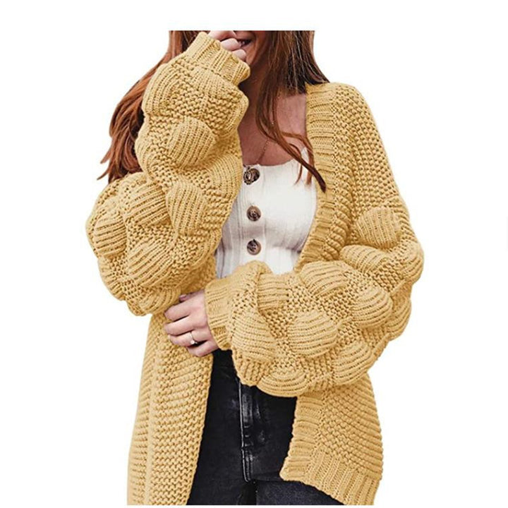 Femme Struktureret Groft Strik Åben-Front Cardigan Stilla