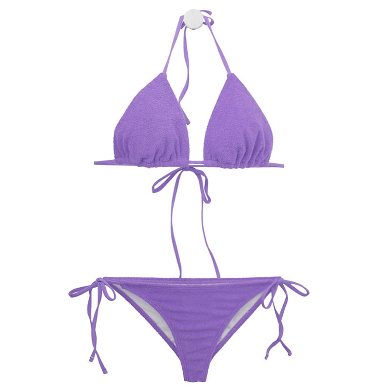 Dame Triangel-bikini med elastiske flæsedetaljer og justerbare stropper Stilla