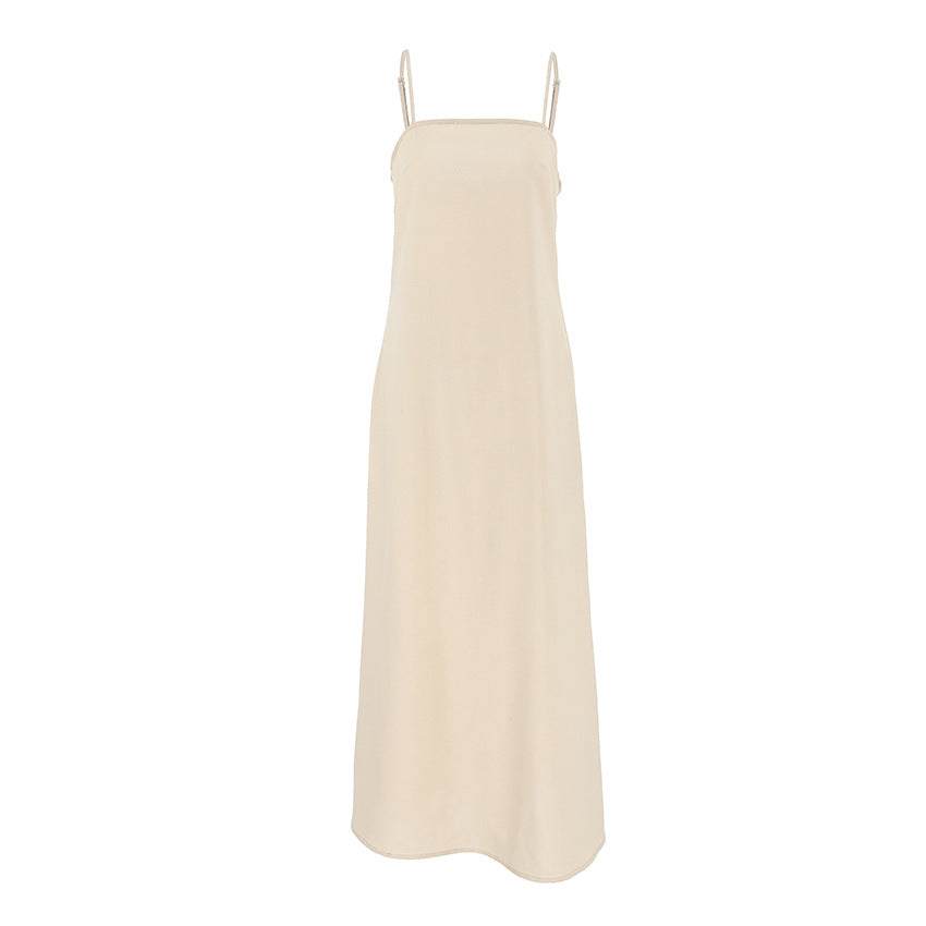 Dame Maxikjole med smalle stropper og elegant drapering Stilla