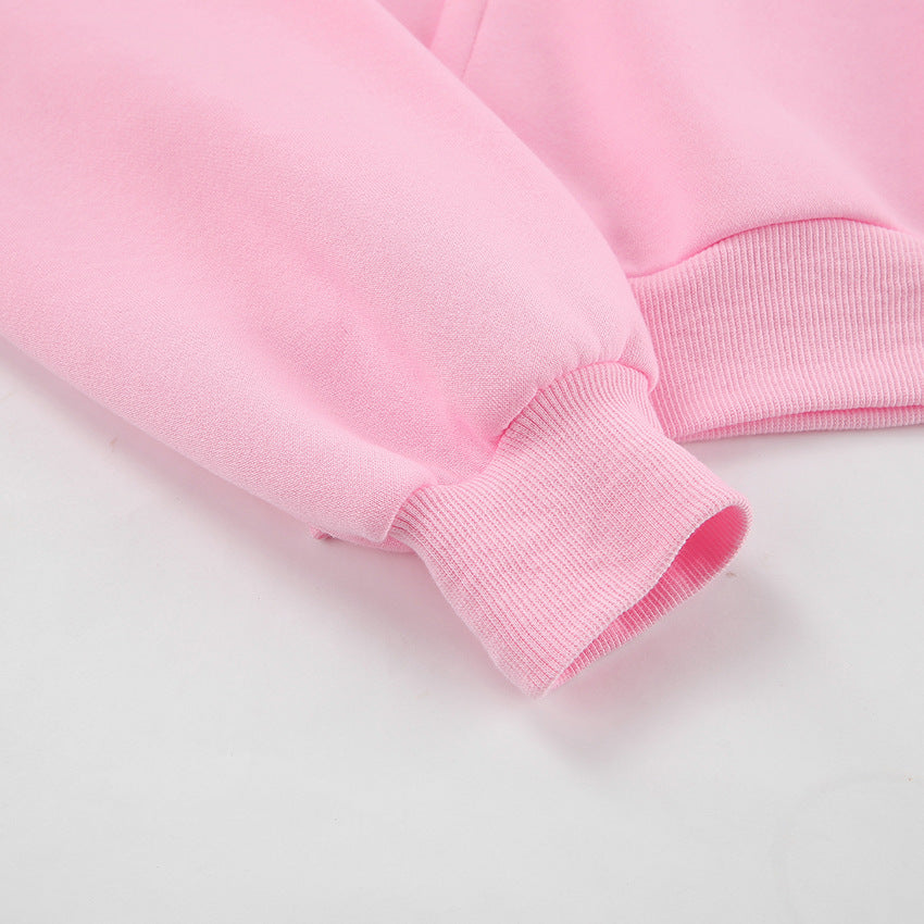Dame sporty Cropped Hoodie og Joggingbukser Sæt i afslappet stil med elastiske manchetter Stilla