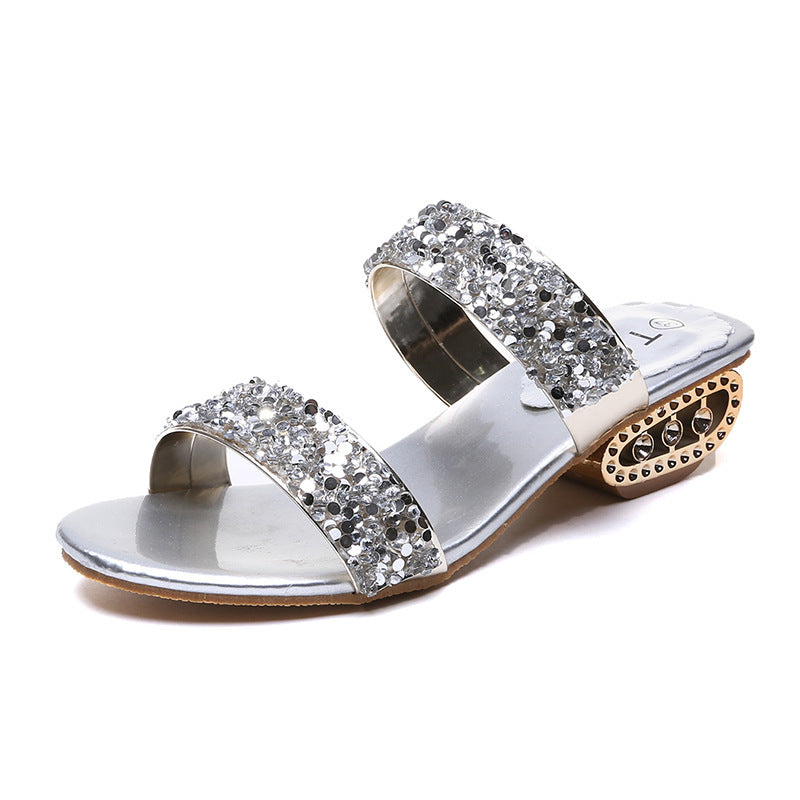 Dame strassdekorerede sandaler med elegant metalspænde Stilla
