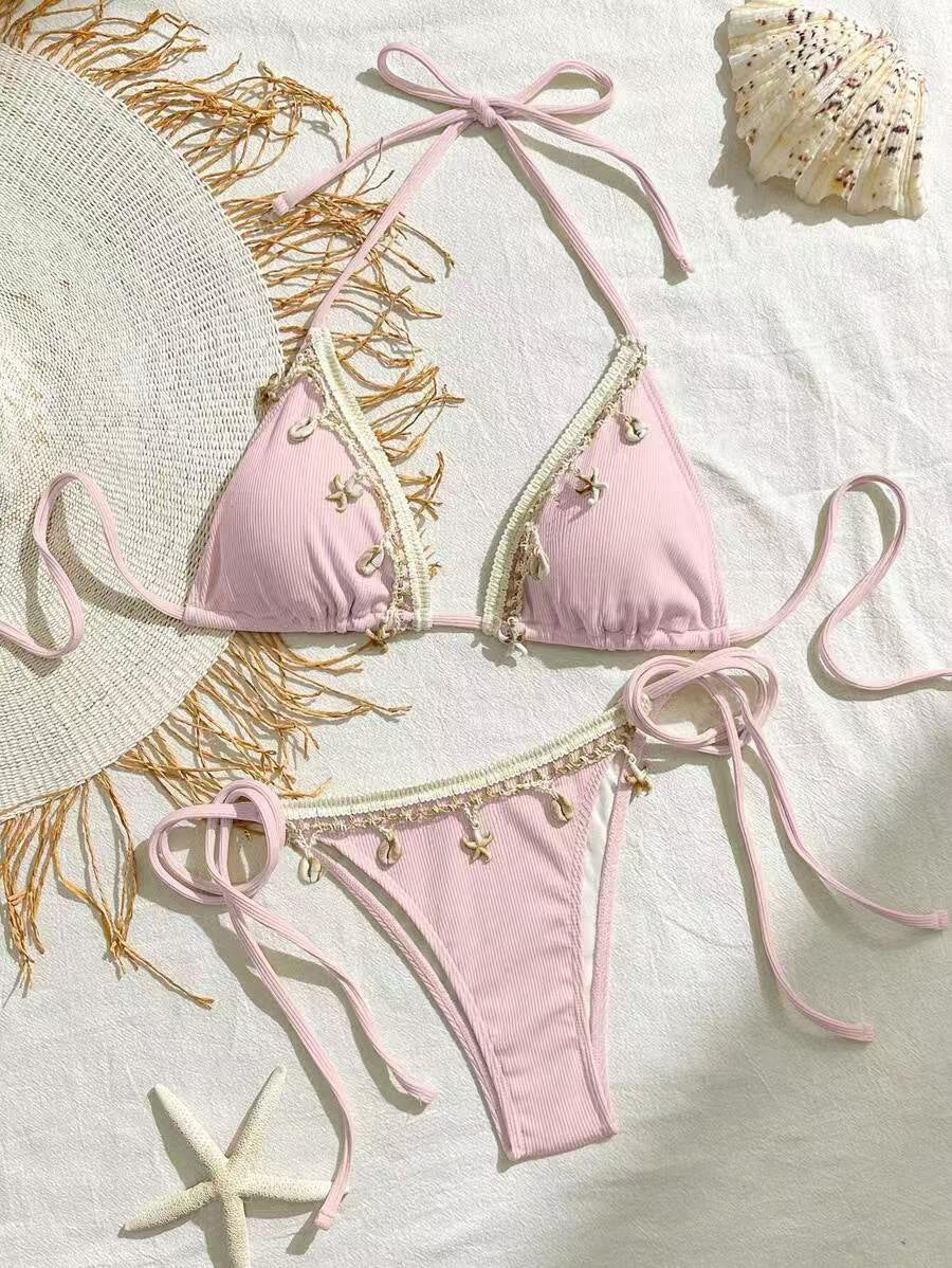 Dame bikinisæt med dekorativt frynsebesætning Stilla