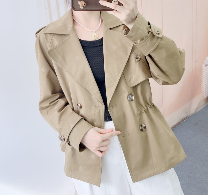 Dame Elegant Trenchcoat-Jakke med dobbelt knaprækkefølge og moderigtigt snit Stilla