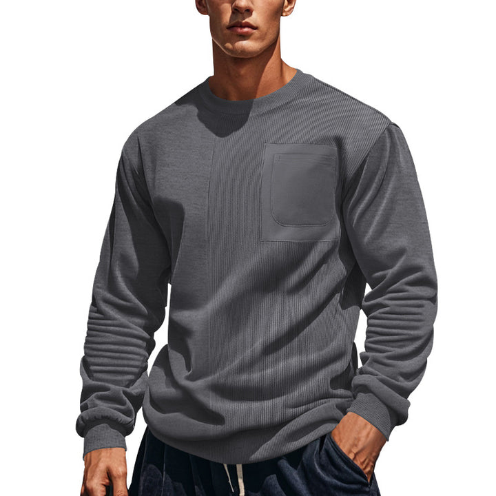 Herre afslappet sweatshirt med struktureret design og praktisk brystlomme Stilla