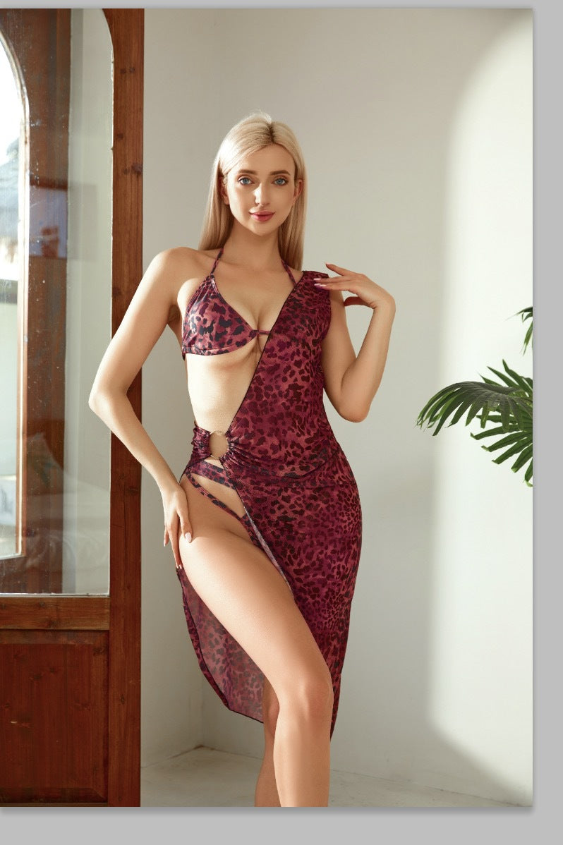 Dame Triangel-Bikini med raffineret viklet nederdel og asymmetrisk snit Stilla