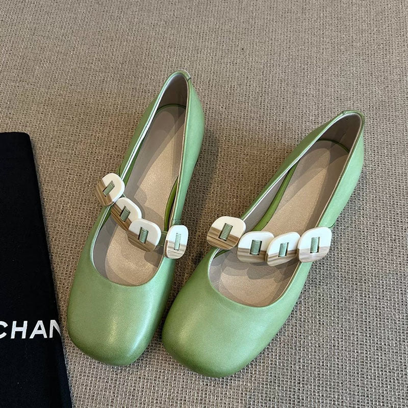 Dame Stilfulde Mary Jane Ballerinas med Elegant Spænde-Detail Stilla