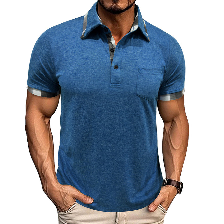 Herre polo-shirt med moderne kontrastdetaljer Stilla