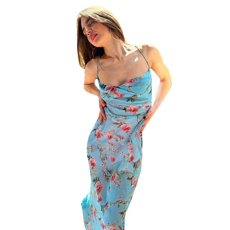 Dame Blomster Bodycon Mini Kjole Stilla