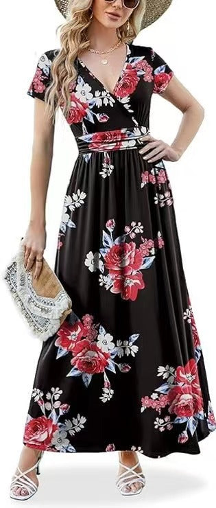 Dame maxikjole med blomsterdesign Stilla