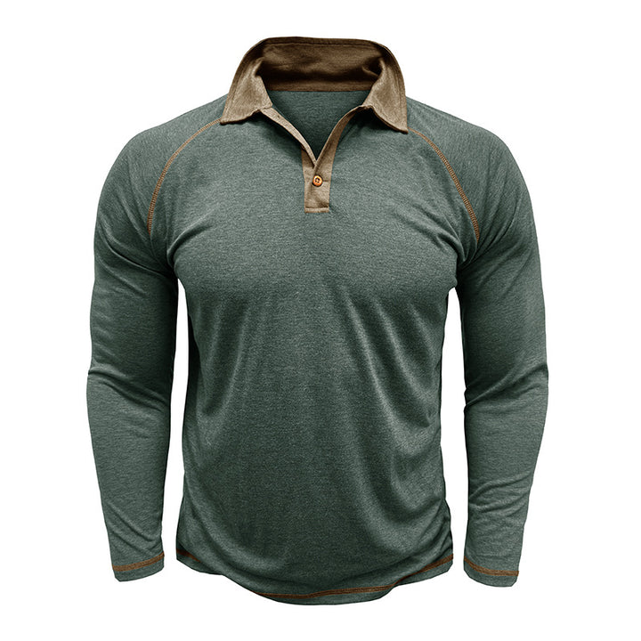 Herren Poloshirt med kontrasterende accenter og innovativ krave Stilla