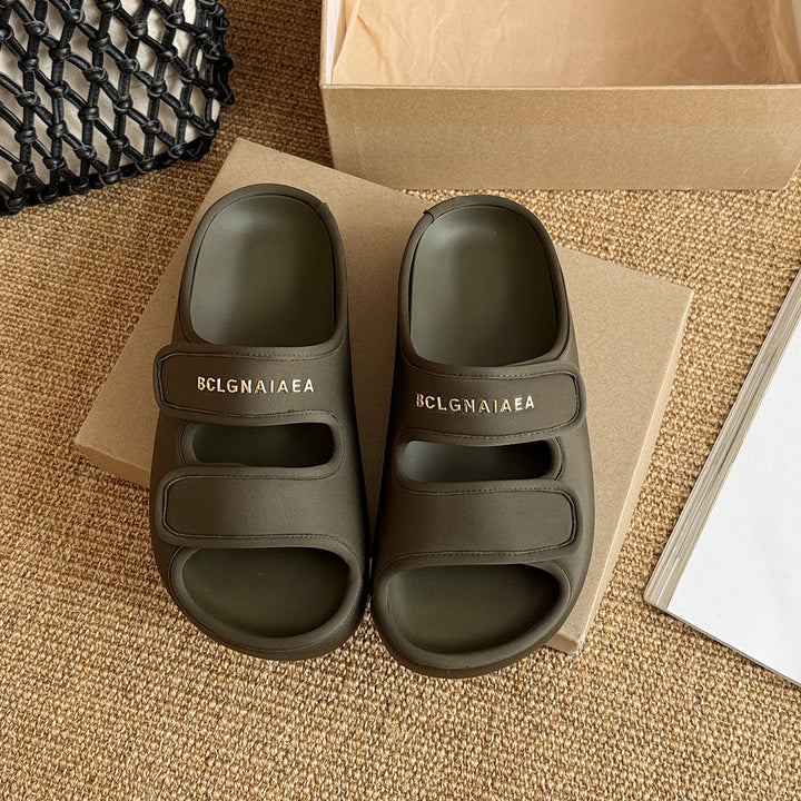 Femme Bequeme Slide Sandaler med justerbare remme Stilla