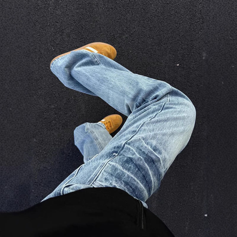 Herrer Løse Baggy-Jeans med moderne vaskeeffekt og behagelig snit Stilla
