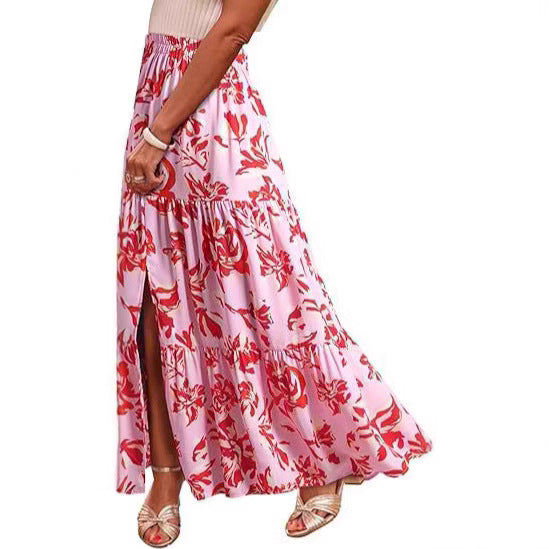 Kvinder Bohemian Floral Trin Kjole Maxi Nederdel Stilla
