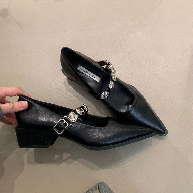 Dame Elegante Pumps med mode spænde dekorationer og smal tåparti Stilla